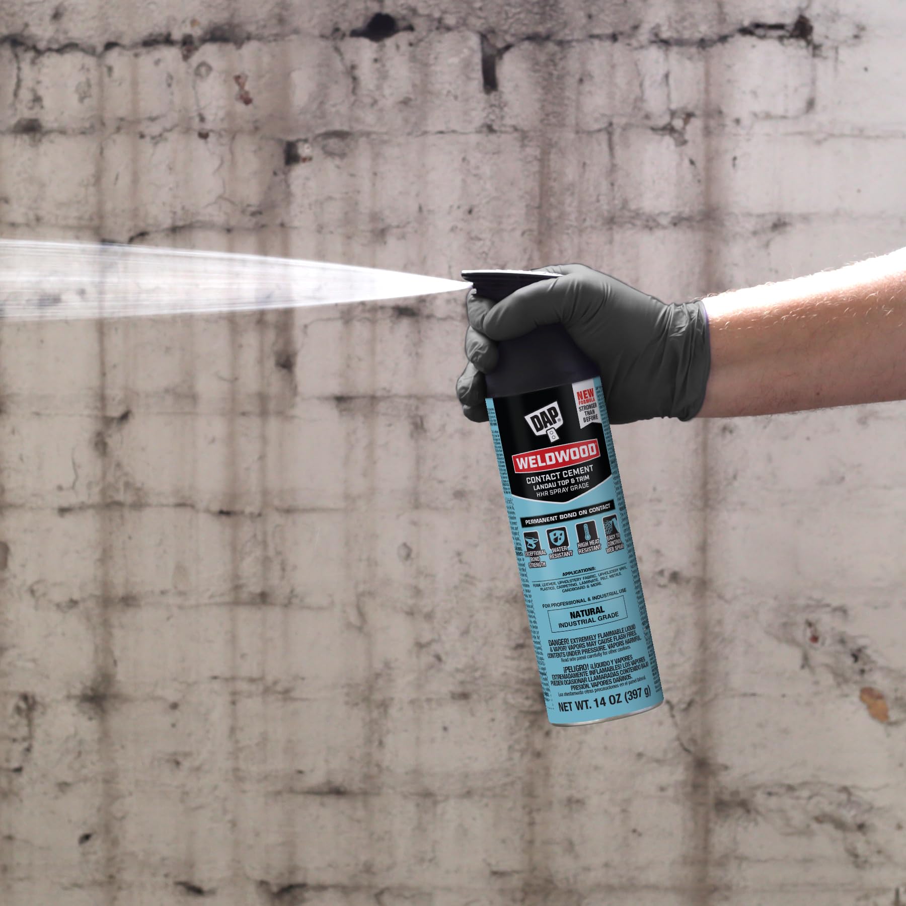 Cured swatch of DAP Weldwood Landau Top & Trim bond shows flexibility.