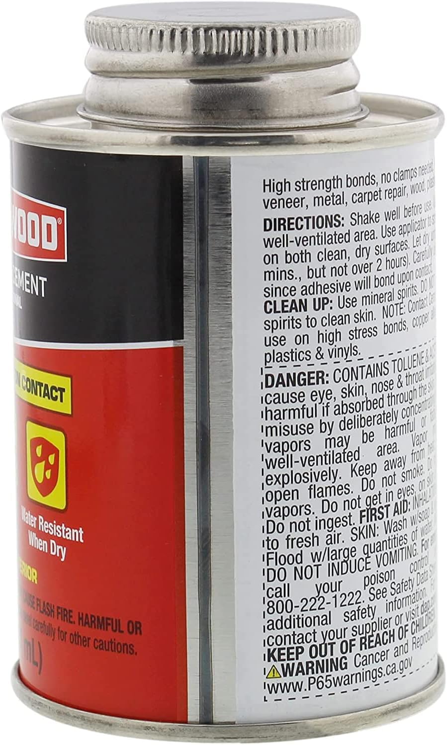 Applying DAP Weldwood cement to a wooden surface for a strong bond.