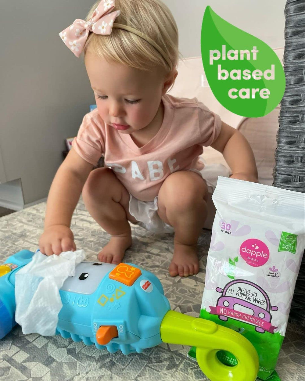 Dapple Baby All Purpose Spray refreshed swings with hypoallergenic, plant-powered cleaning