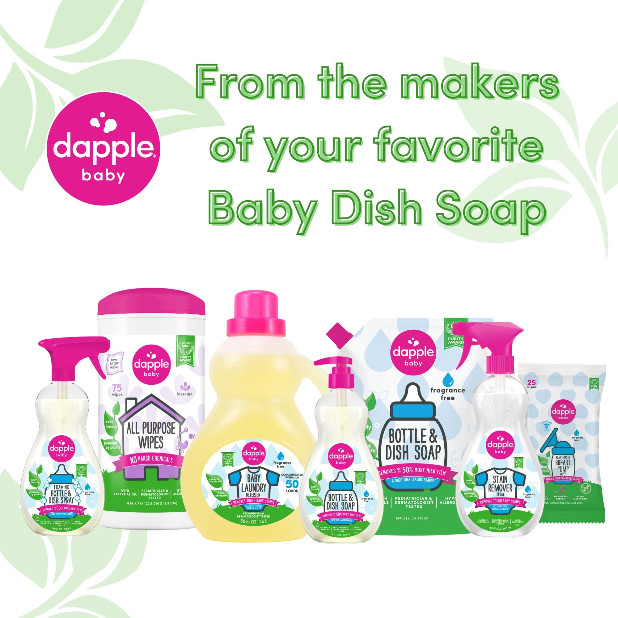 Dapple Baby Bottle Soap diaper bag travel ready for on-the-go cleaning
