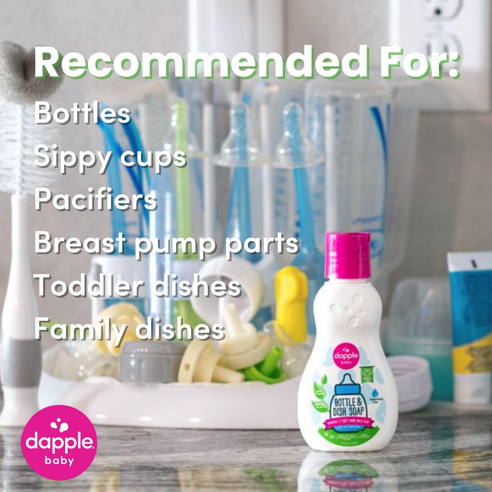 Dapple Baby Bottle Soap fragrance-free formula gentle on baby bottles and cups