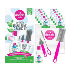 Dapple breast pump cleaning kit packaging, ideal for on-the-go cleaning