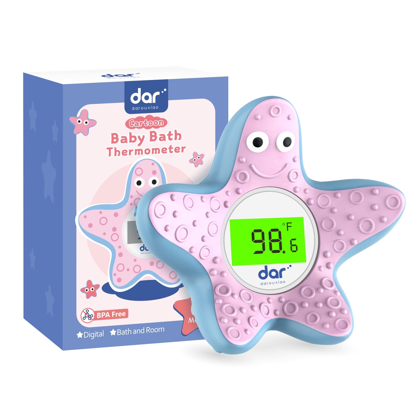 Dar Darouxiao baby bath thermometer in duck shape for playful, safe water temperature checks.