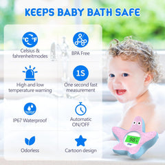 Dar Darouxiao thermometer with 3-color backlight quickly shows safe bath warmth.