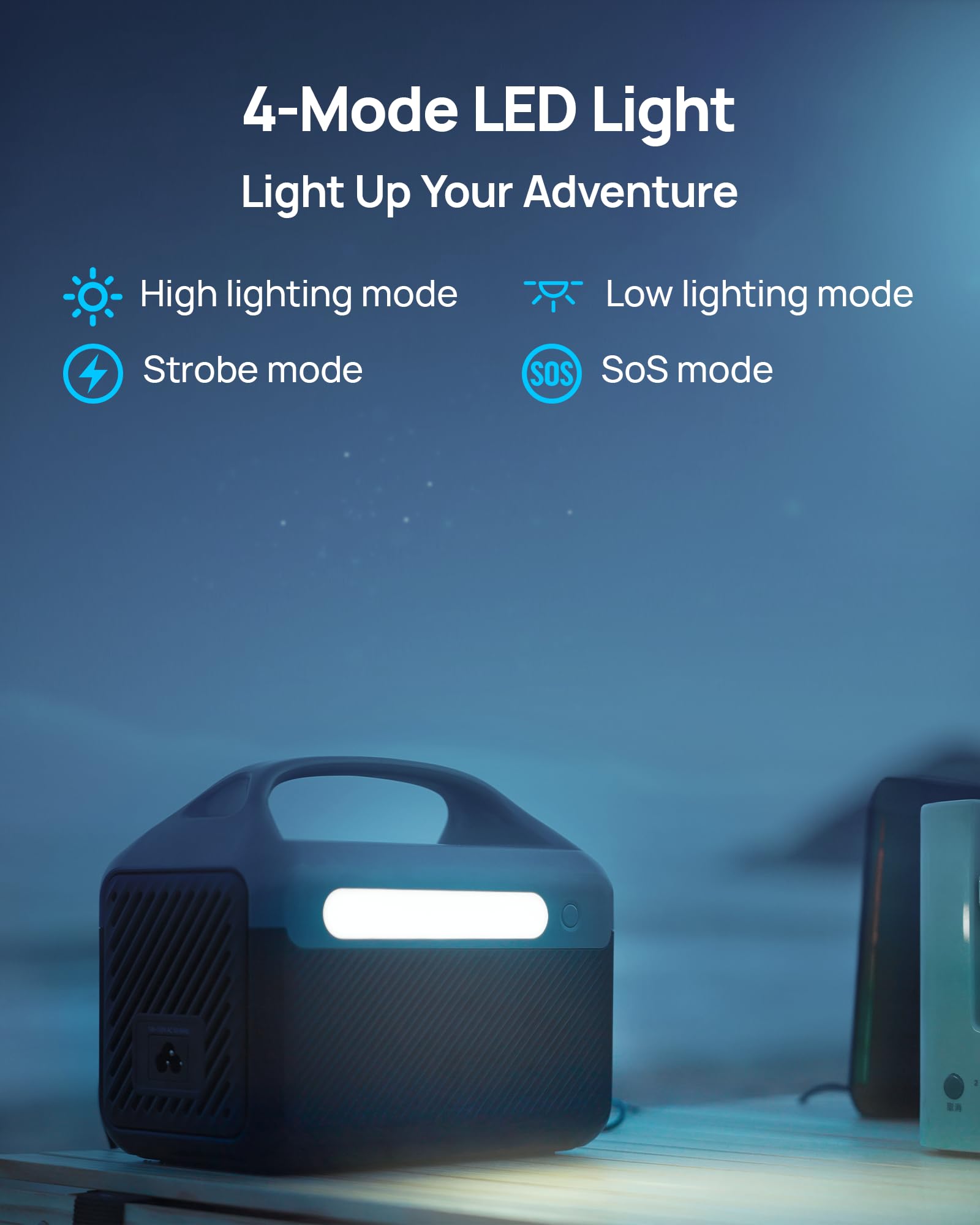 DaranEner built-in LED flashlight provides light and safety during outages.