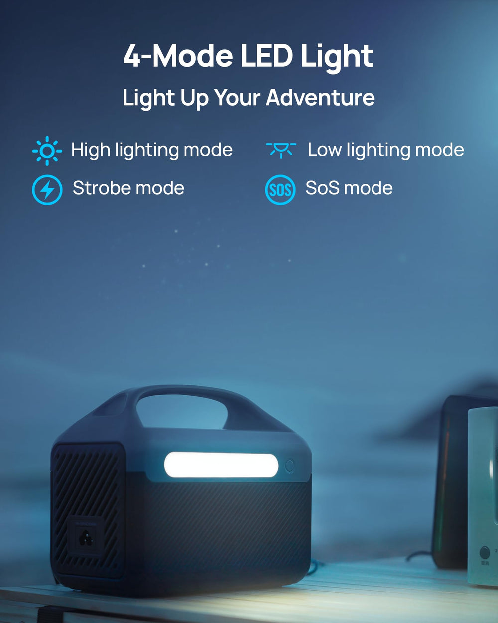 DaranEner built-in LED flashlight provides light and safety during outages.