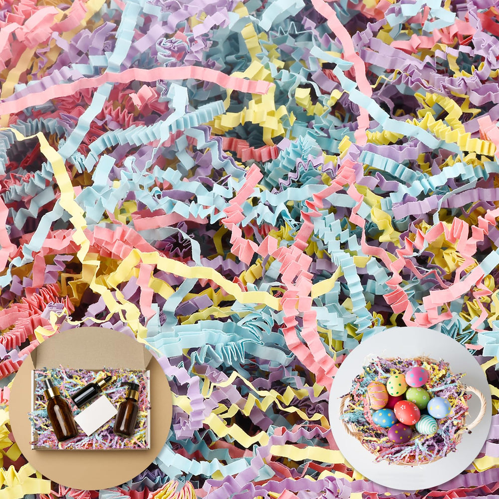 Darfukei Easter Crinkle Paper Filler brightens gift baskets with festive texture.