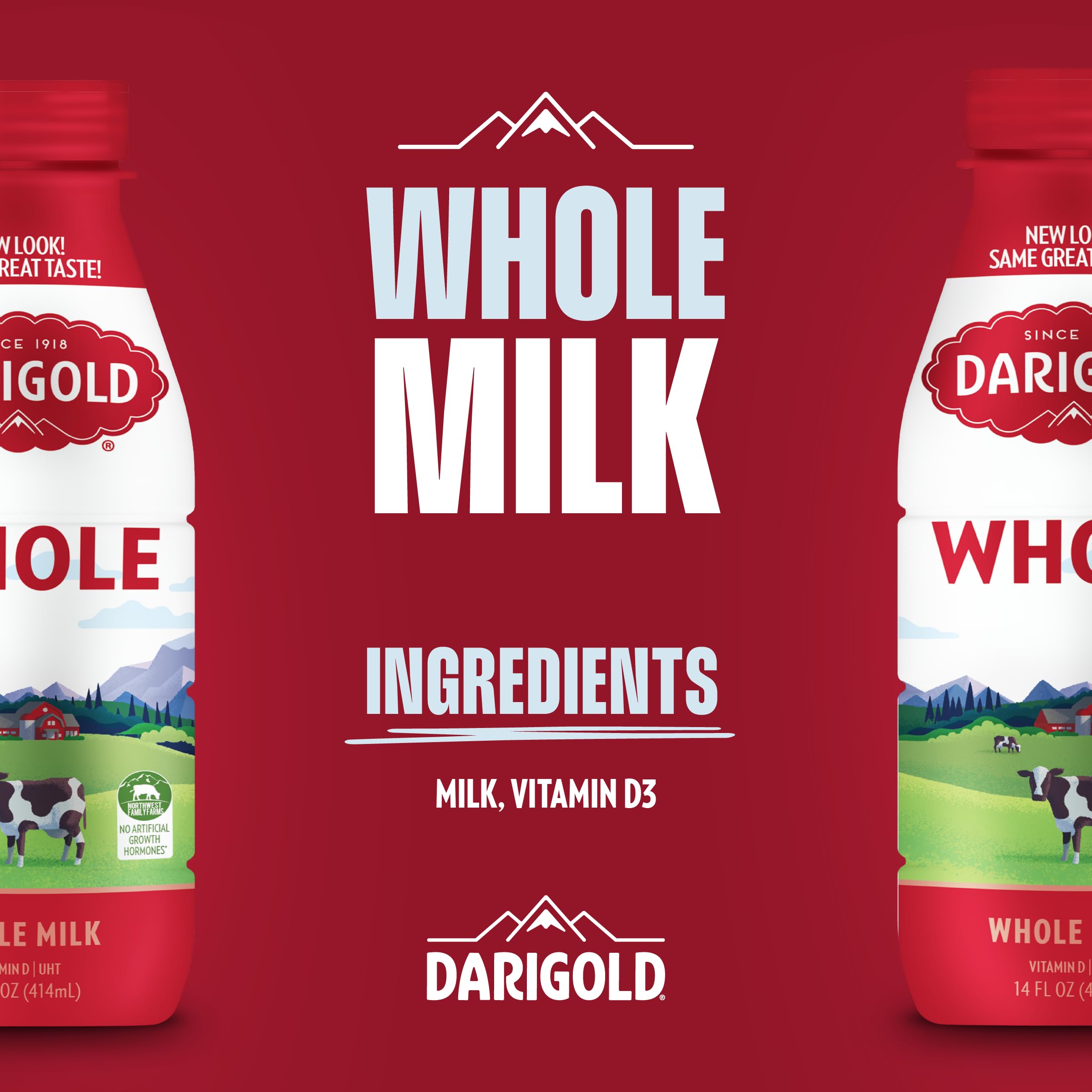 Darigold 12-pack of whole milk bottles ready for lunches and trips