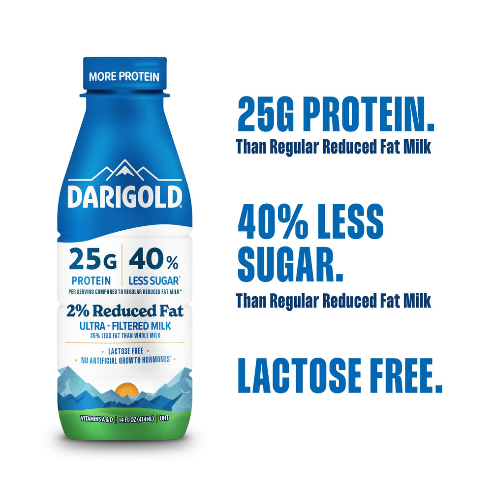 Darigold FIT 12-pack display on a store shelf.