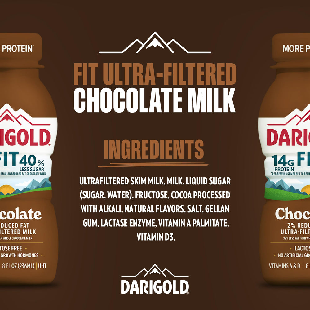 Darigold Fit 8oz bottle in gym bag, perfect for on-the-go protein.