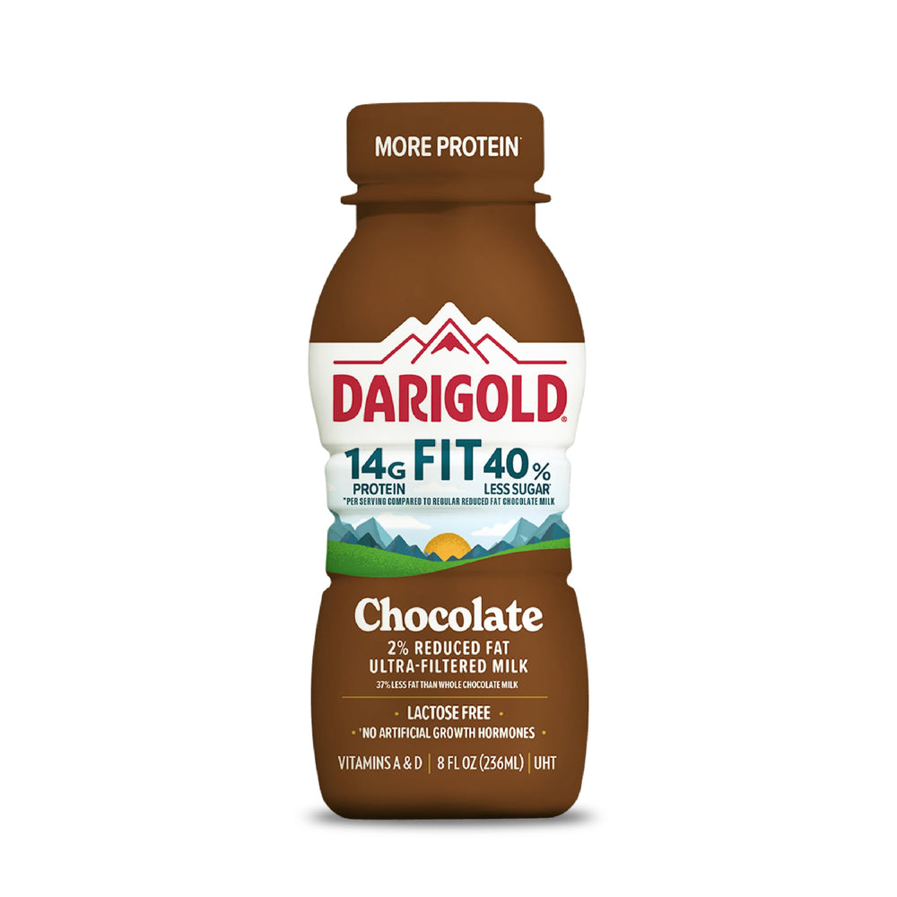 Darigold Fit pour-over glass displays rich flavor and nourishing nutrients.