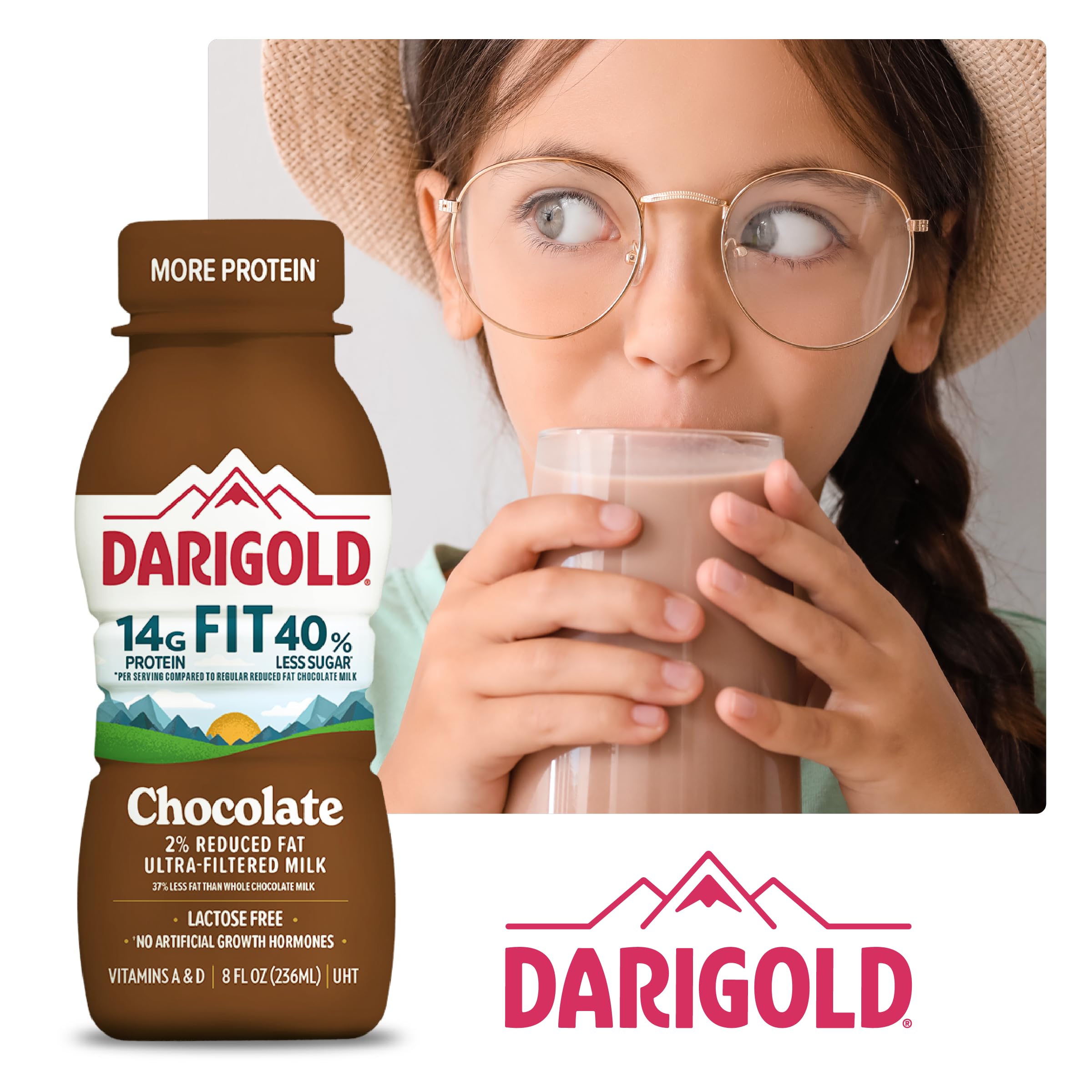 Darigold Fit 18-pack box on kitchen shelf, convenient family option.