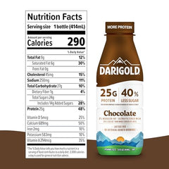 Darigold FIT bottle side view highlights 14oz size and lactose-free option.