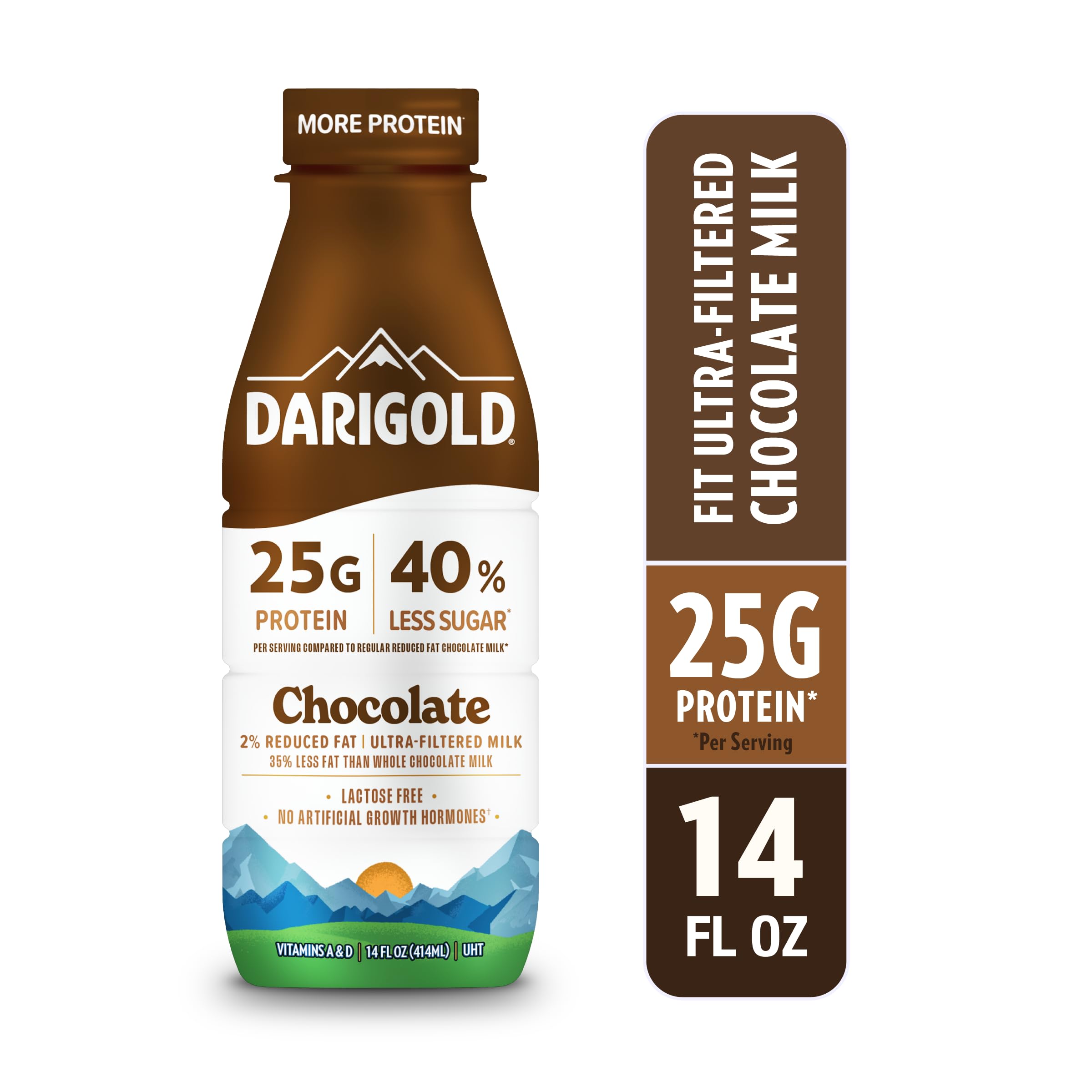 Darigold FIT ultra-filtered milk pours into a glass emphasizing protein power.
