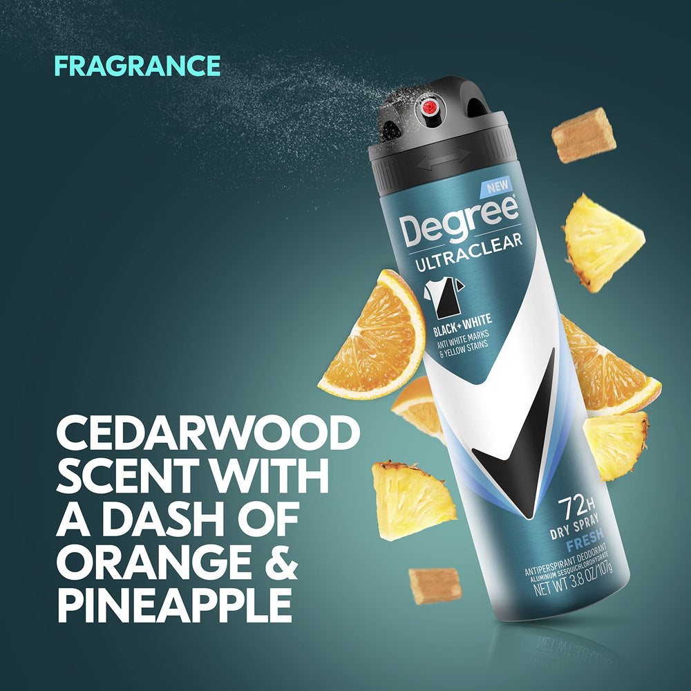 Dark apparel stays clean with Degree UltraClear Black and White Fresh protection.
