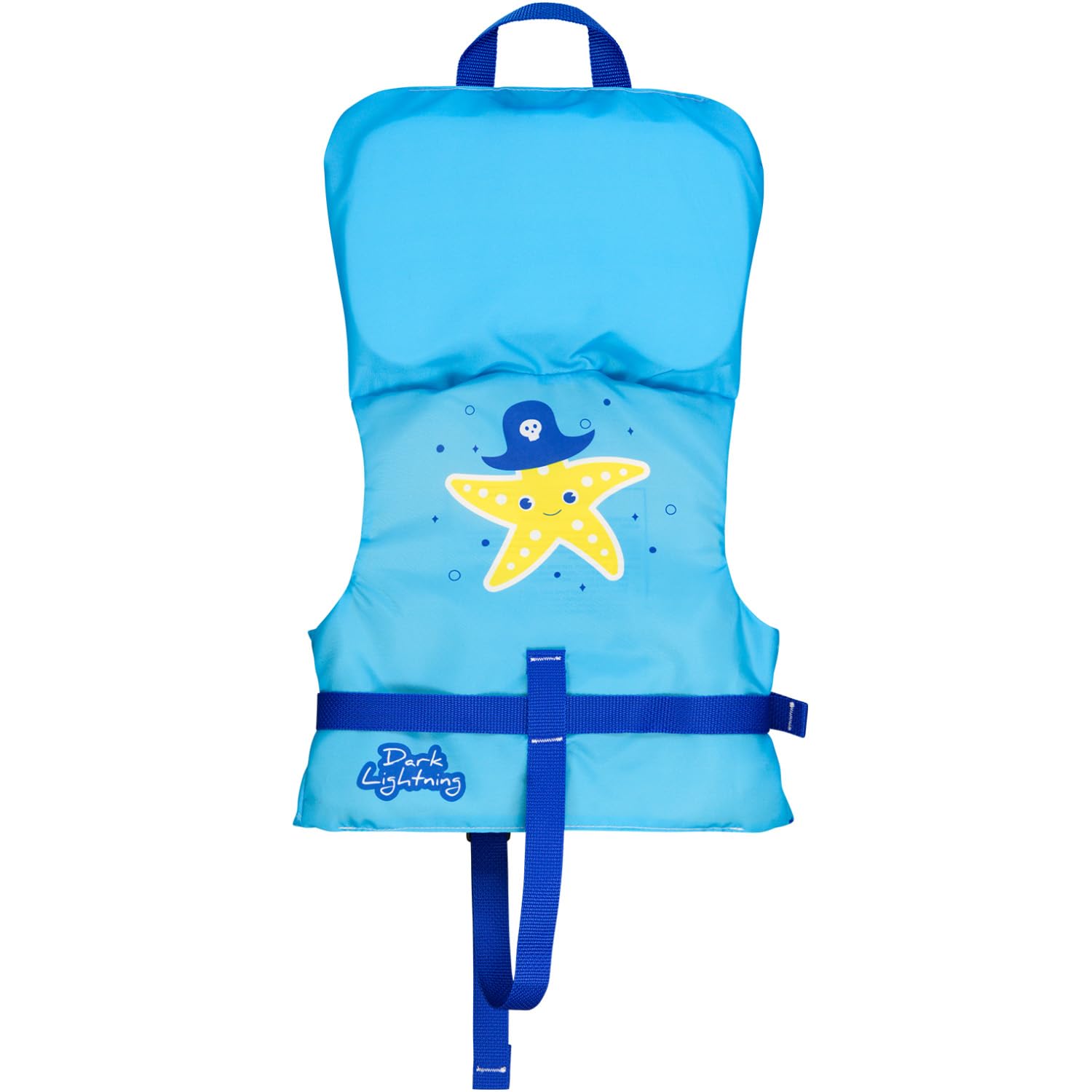 Dark Lightning Starfish life jacket buckle and strap close-up for secure fit