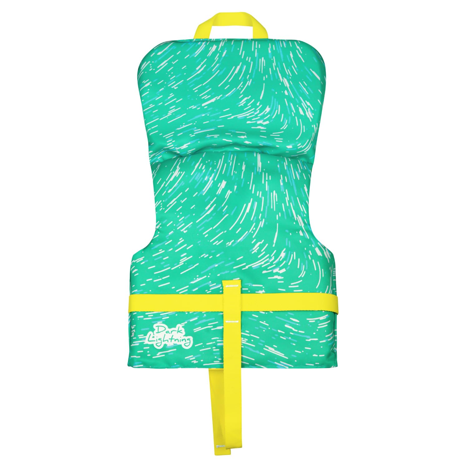 Dark Lightning toddler life vest in water for easy swimming and confidence