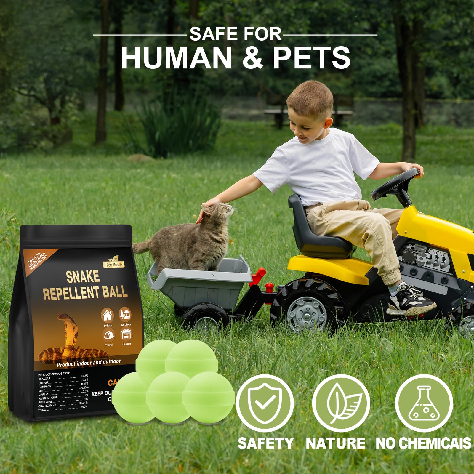 Dark Master repellent provides protection up to 500 square feet per setup