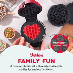 Dash MultiMaker Mini System dual nonstick surfaces ensure even cooking and release.