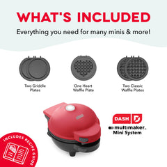 Dash MultiMaker Mini System preheating indicator helps start waffles quickly.