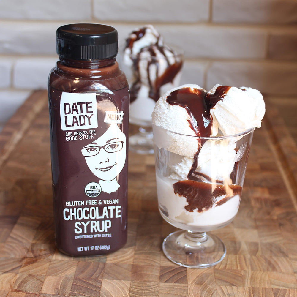 Date Lady Chocolate Syrup featured with Springfield MO background