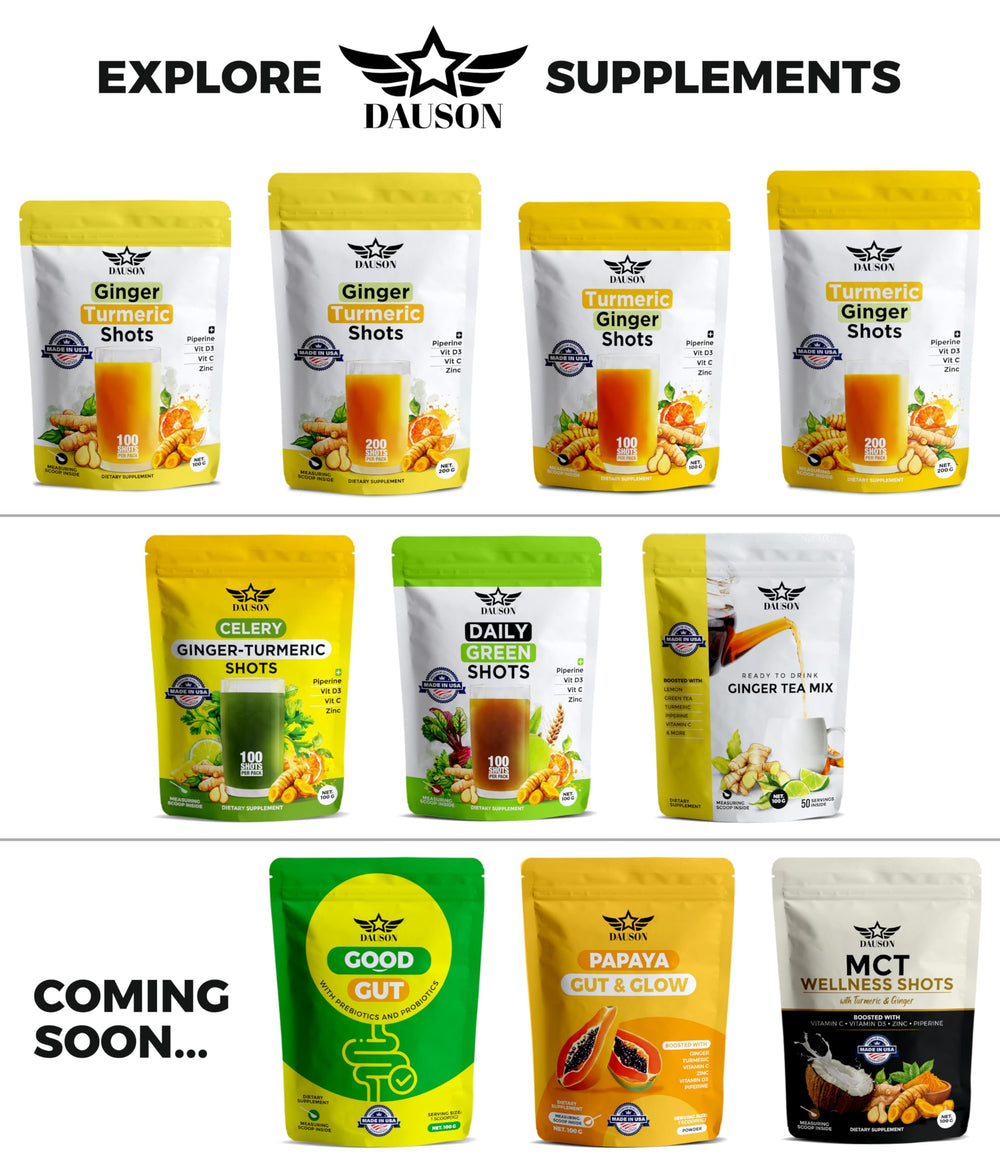 DAUSON fruit blend with beetroot, orange, and mango highlights phytonutrients.