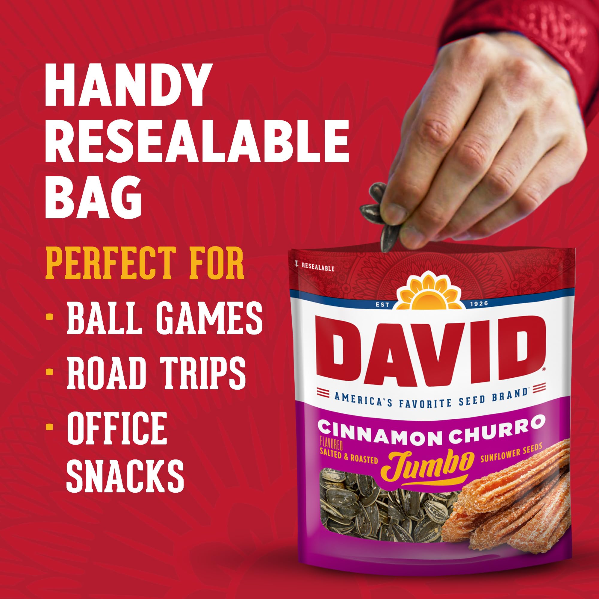 Nutrition label highlights 8 g protein per serving for DAVID seeds