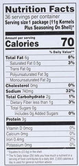 David Nacho Cheese sunflower seeds bag back, nutrition details for planning.