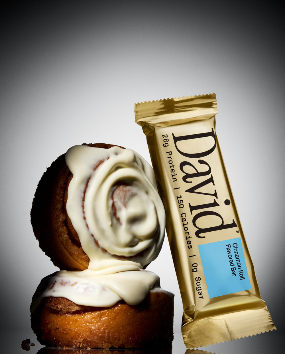 David Cinnamon Roll box open with bars ready to grab.