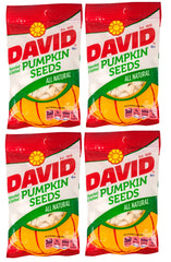 David roasted salted pumpkin seeds 2oz bag, a convenient, savory snack.