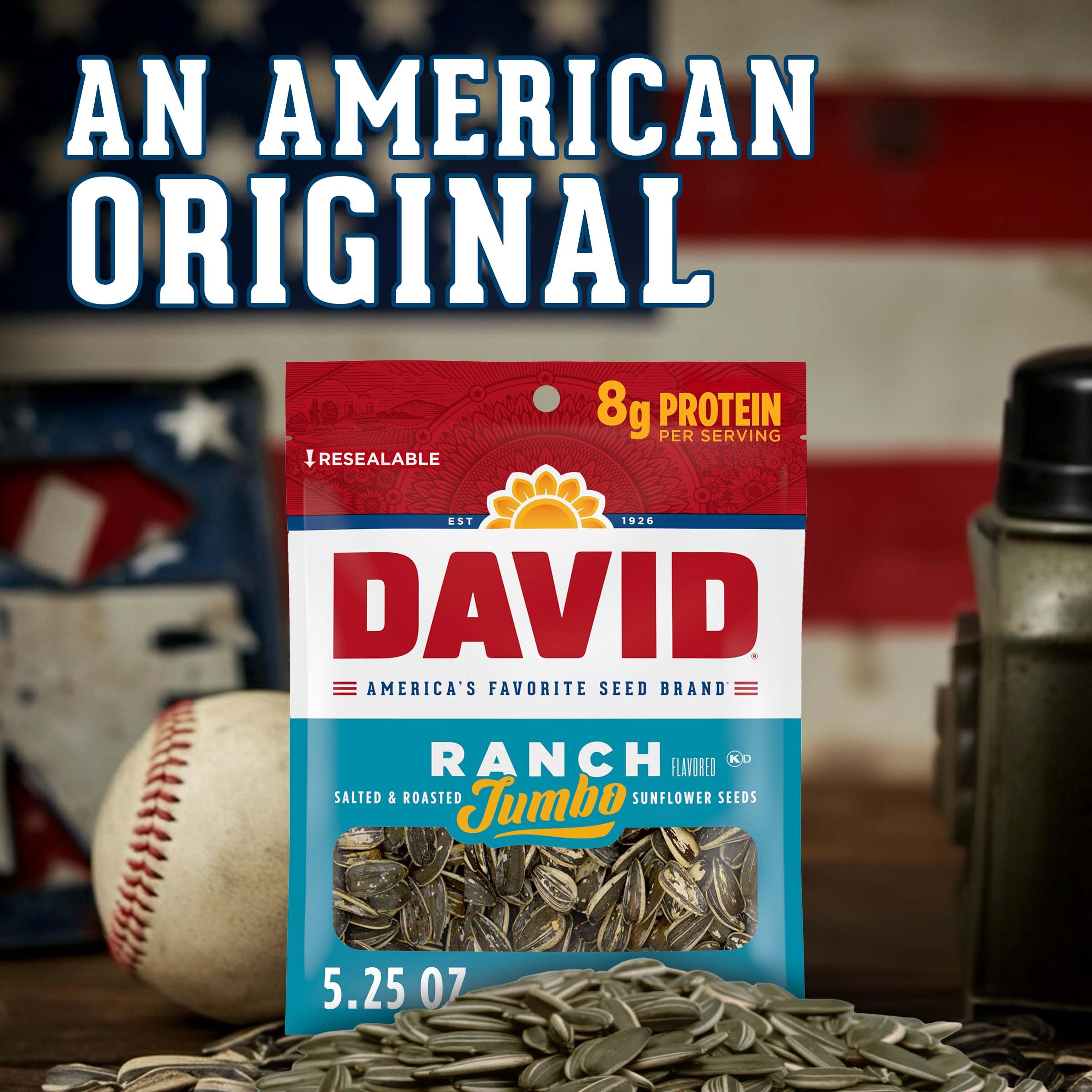 Group and solo snacking with DAVID Seeds Ranch Jumbo seeds.