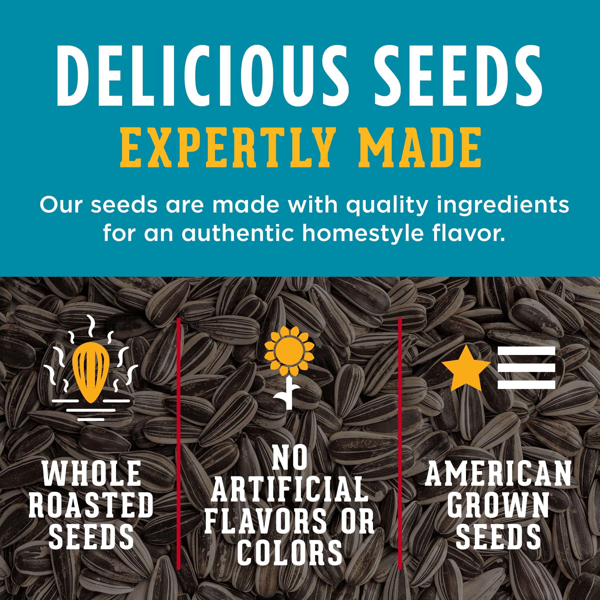 DAVID Seeds heritage since 1926, roasted and salted for flavor.
