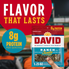 On-the-go snack moment with DAVID Seeds Ranch Jumbo seeds.