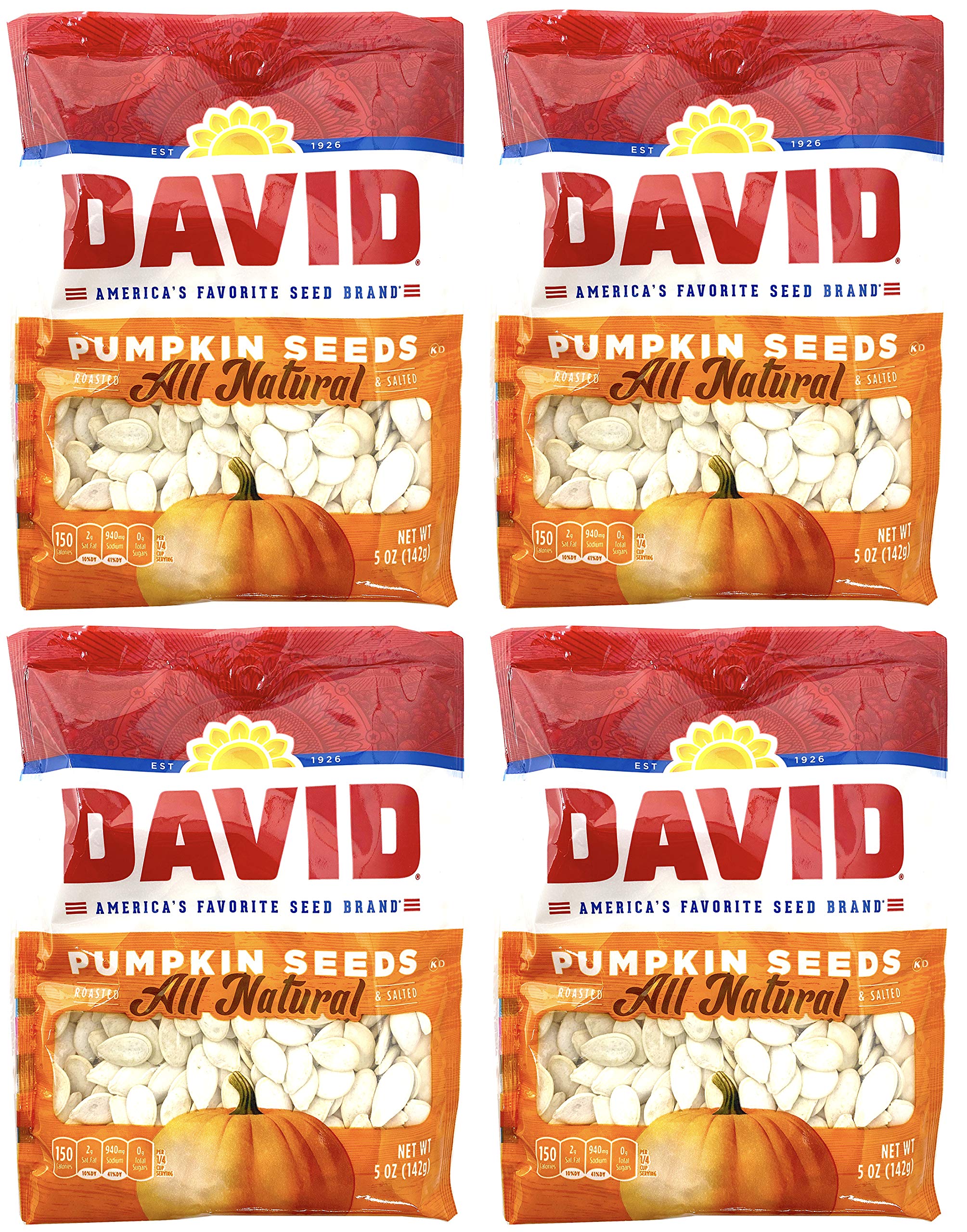 David Seeds pumpkin seeds 5oz bag ready to snack with a nutty crunch.