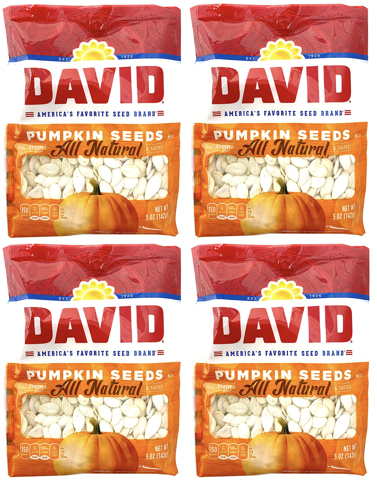 David Seeds pumpkin seeds 5oz bag ready to snack with a nutty crunch.