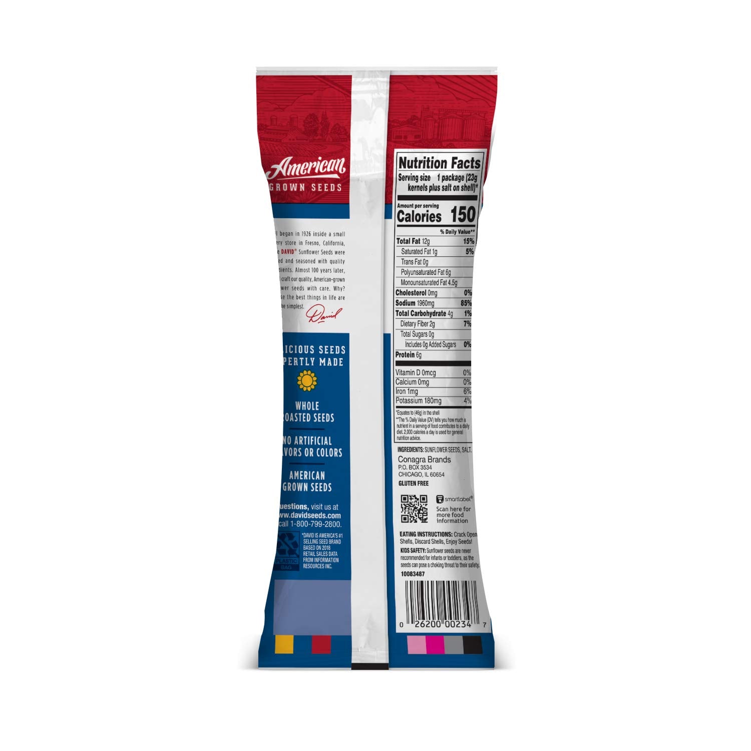 DAVID Sunflower Seeds on-the-go snack, portable and ready to eat.