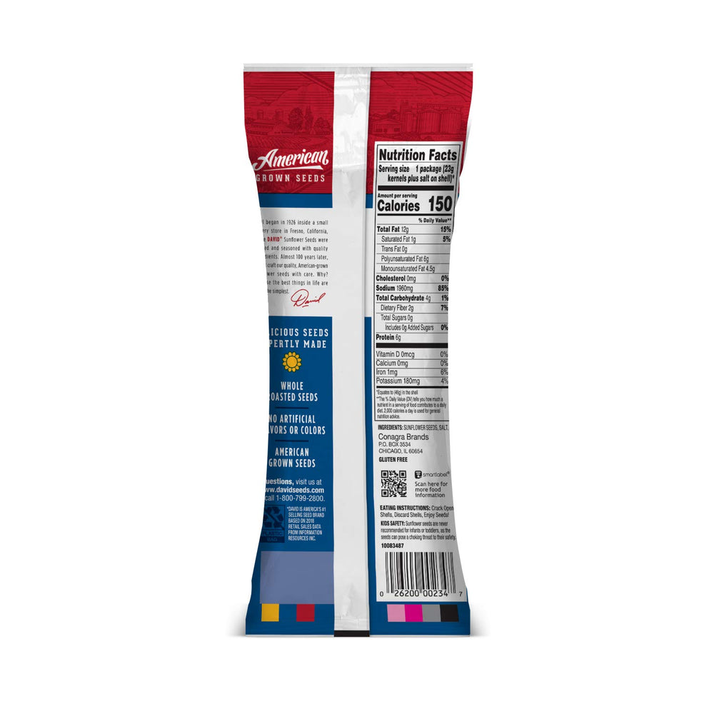 DAVID Sunflower Seeds on-the-go snack, portable and ready to eat.