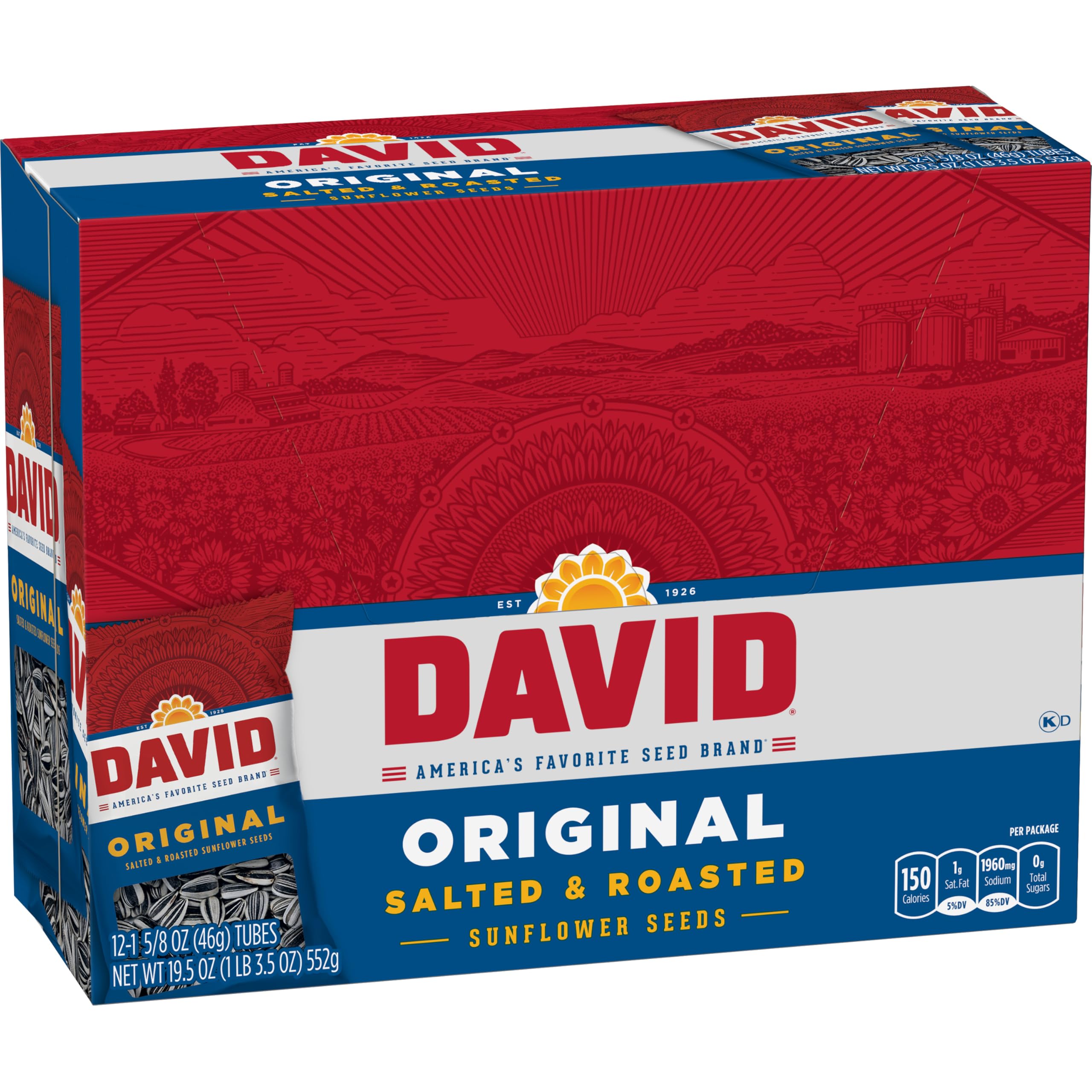 Roasted salted seeds on display highlighting DAVID flavor.