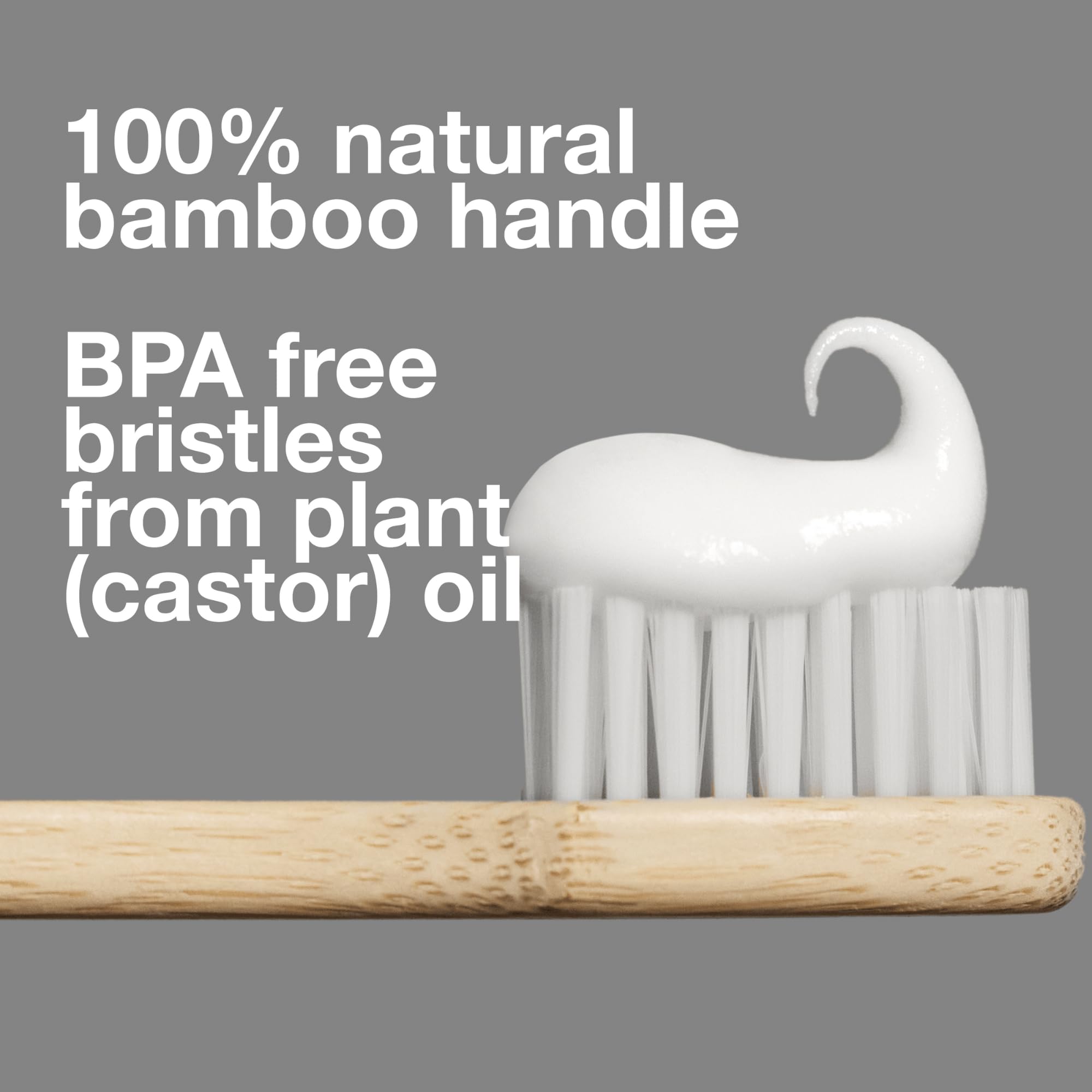 Davids bamboo handle highlighted for natural, comfortable brushing.