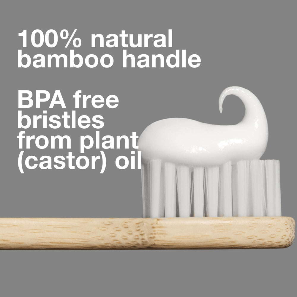 Davids bamboo handle highlighted for natural, comfortable brushing.