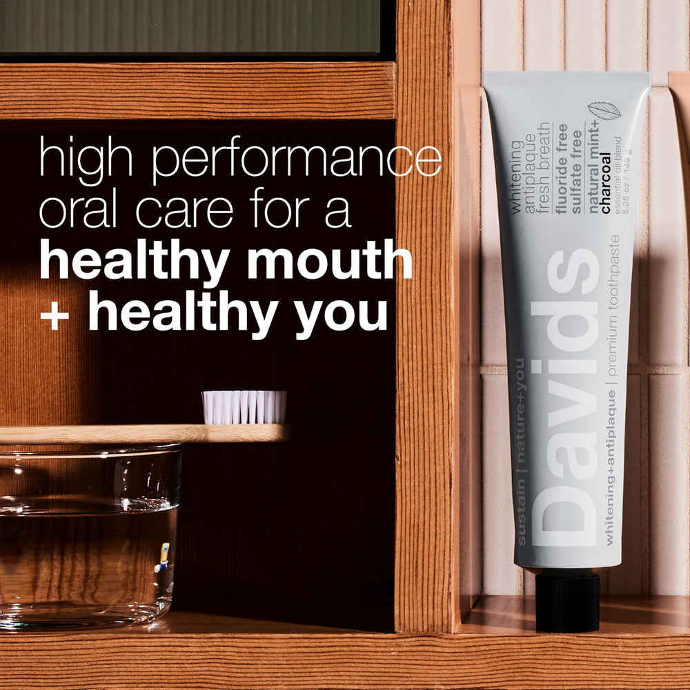 Davids Charcoal Toothpaste foam demonstrates smooth, non-gritty mint brushing action.