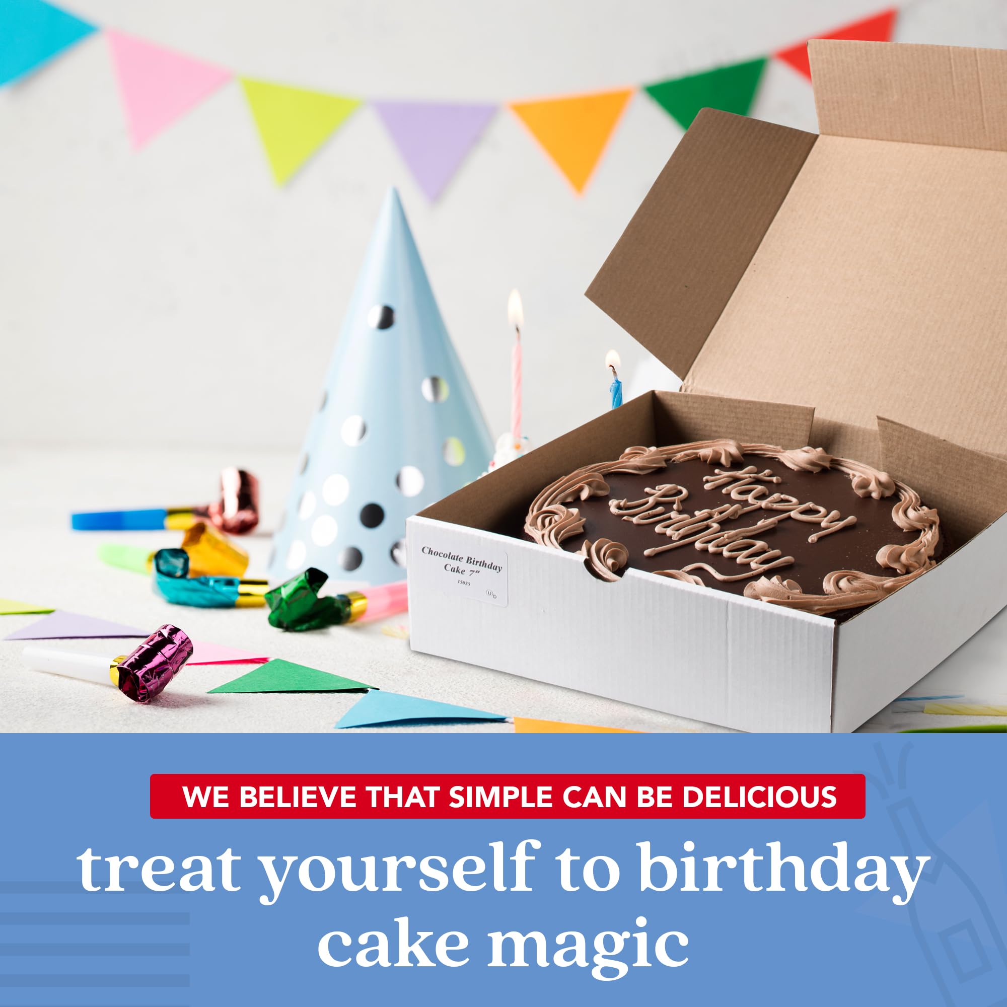 David's Cookies Chocolate Fudge Cake 7-inch delivery packaging, preserves freshness during transport.
