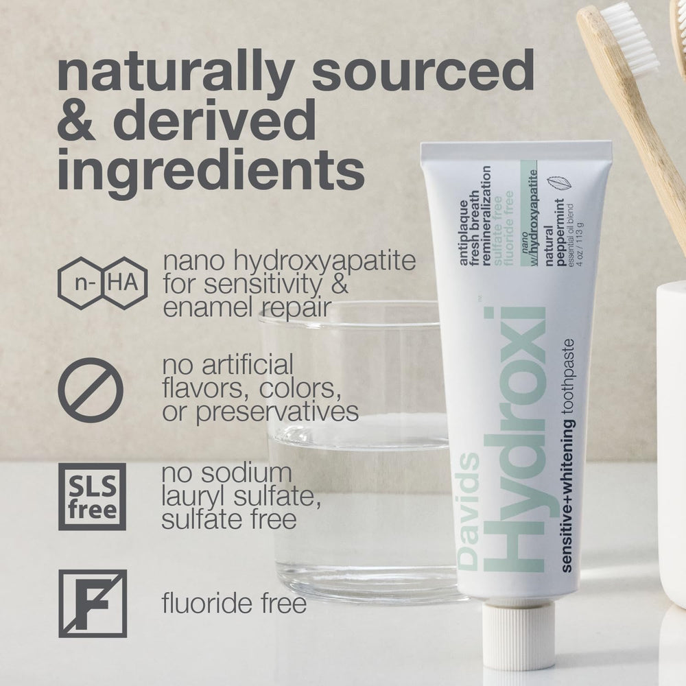 Davids Hydroxi back-label highlighting vegan, SLS-free, and EWG VERIFIED claims
