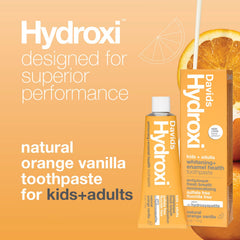 Davids Hydroxi recyclable metal tube on counter supporting sustainable packaging