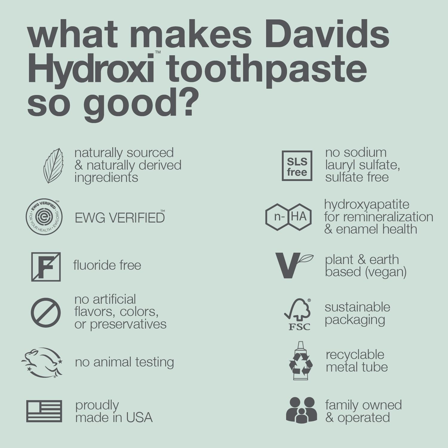 Davids Hydroxi SLS-free ingredient list highlights clean label and gentle cleansing