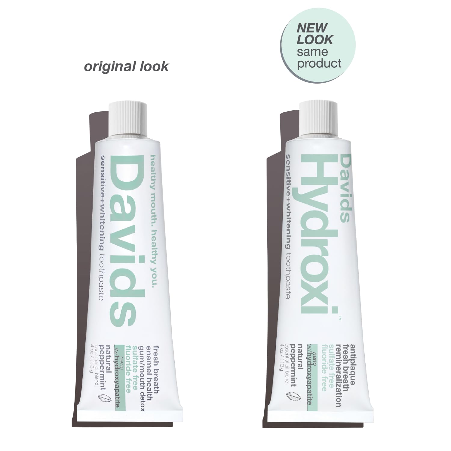 Davids Hydroxi nano hydroxyapatite closeup emphasizes enamel friendly remineralization
