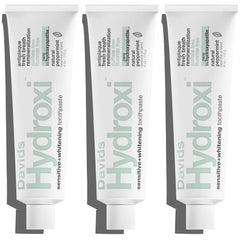 Davids Hydroxi toothpaste tube front highlights fluoride free formula for gentle whitening