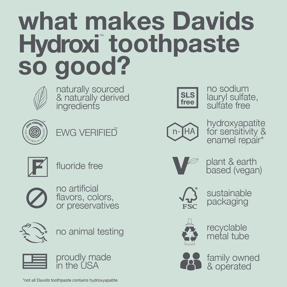 Davids Hydroxi travel-tube in use for travel-ready brushing routine