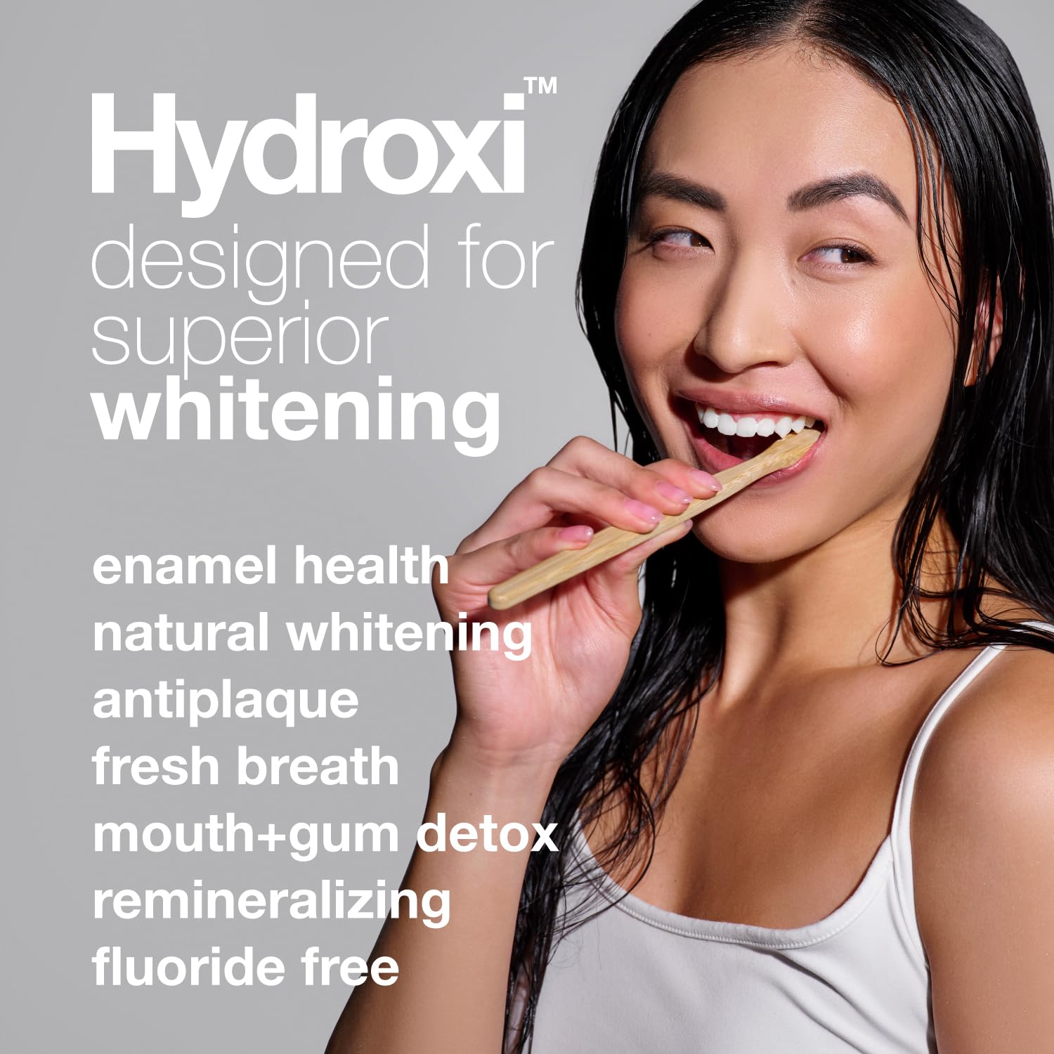 Davids Hydroxi vegan natural ingredients badge emphasizing plant-based care