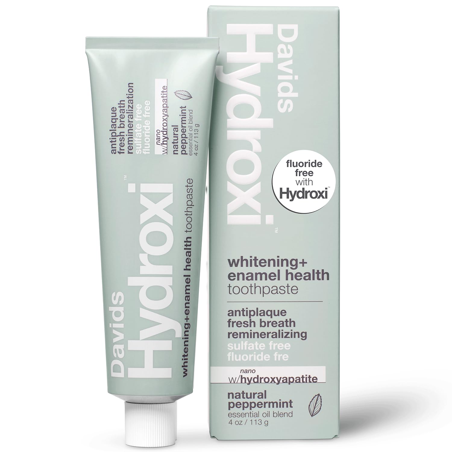 Davids Hydroxi bottle pouring whitening toothpaste for daily enamel protection